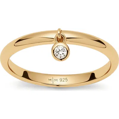 Made By Mary Cz Poppy Drop Ring In Gold