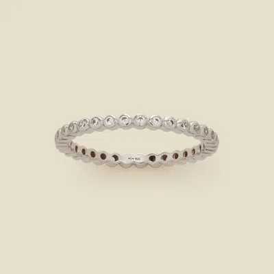 Made By Mary Cz Poppy Eternity Band Ring In Silver