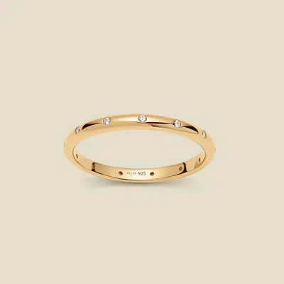 Made By Mary Cz Poppy Eternity Stacking Ring In Gold
