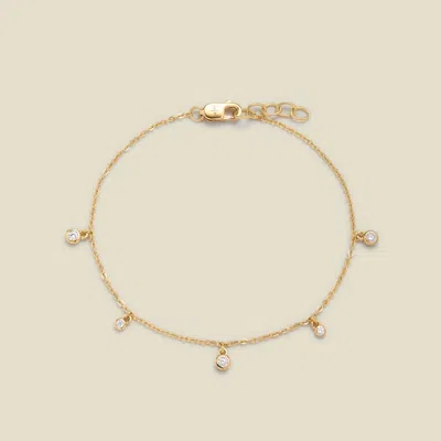 Made By Mary Cz Poppy Floating Bracelet In Gold