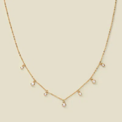 Made By Mary Cz Poppy Floating Necklace In Gold