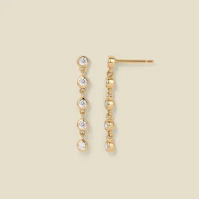 Made By Mary Cz Poppy Tennis Stud Earrings In Gold