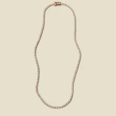 Made By Mary Cz Prong-set Tennis Necklace In Gold