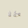 Made By Mary Cz Triple Baguette Stud Earrings In Metallic