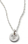 Made By Mary December Birth Flower Necklace In Silver