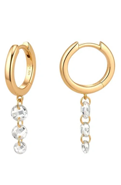 Made By Mary Dew Drop Floating Hoop Earrings In Gold
