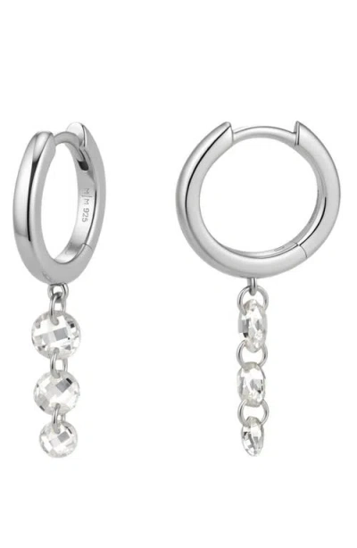 Made By Mary Dew Drop Floating Hoop Earrings In Metallic
