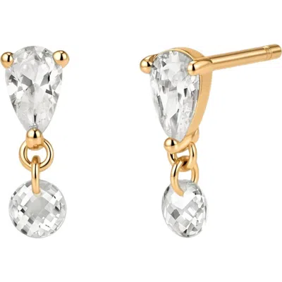 Made By Mary Dew Drop Stud Earrings In Gold