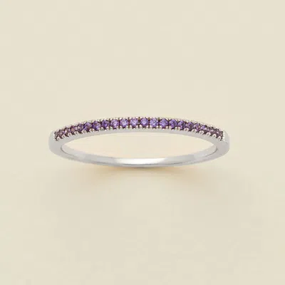Made By Mary February Birthstone Stacking Ring In Gray