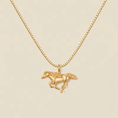Made By Mary Fire Horse Bead Chain Necklace In Gold