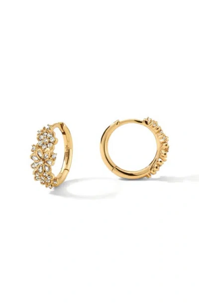 Made By Mary Flora Luxe Huggie Hoop Earrings In Gold