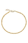 Made By Mary French Rope Chain Bracelet In Gold