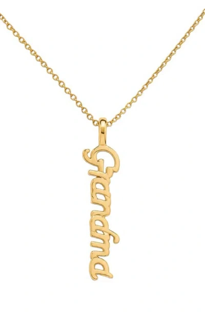 Made By Mary Grandma Charm Necklace In Gold Vermeil