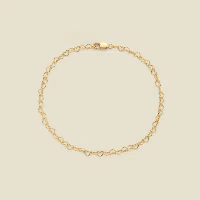 Made By Mary Heart Chain Bracelet In Gold