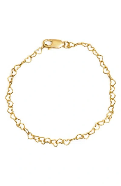 Made By Mary Heart Chain Bracelet In Transparent