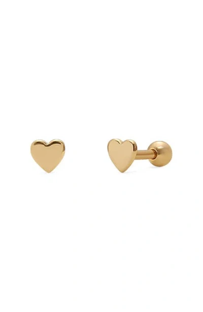 Made By Mary Heart Stud Earrings In Gold