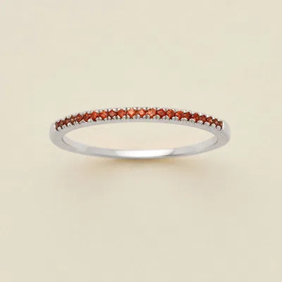 Made By Mary January Birthstone Stacking Ring In Red