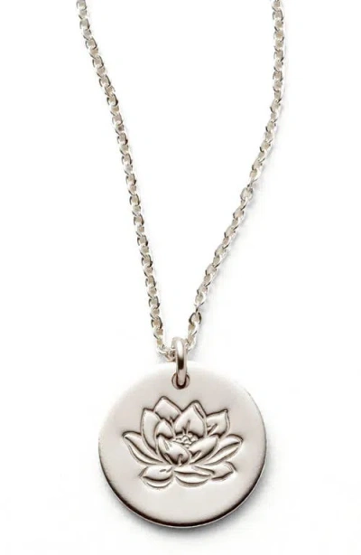 Made By Mary July Birth Flower Necklace In Silver