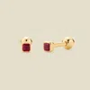 Made By Mary Cubic Zirconia Birthstone Stud Earrings In Gold