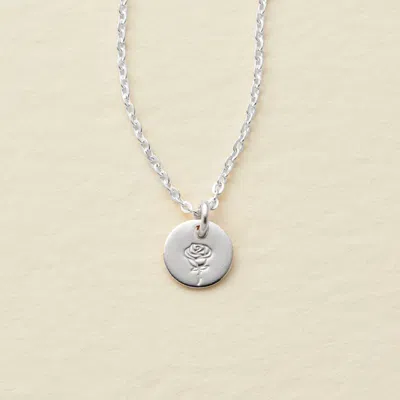 Made By Mary June Birth Flower Necklace In Metallic