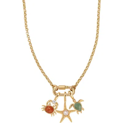 Made By Mary Low Tide Charm Necklace Set In Gold