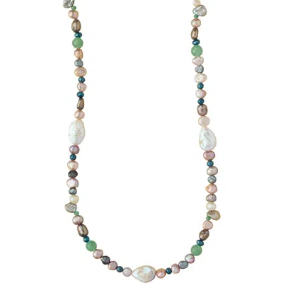 Made By Mary Low Tide Pearl Necklace In Multi