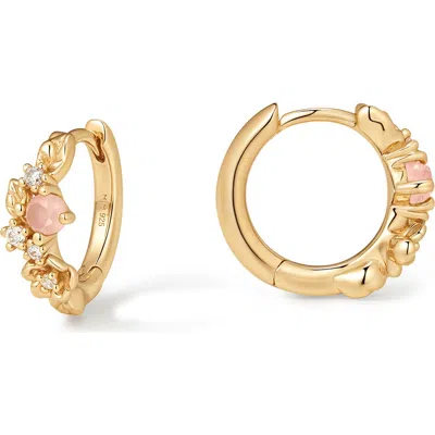 Made By Mary Lumi Flora Hoop Earrings In Gold
