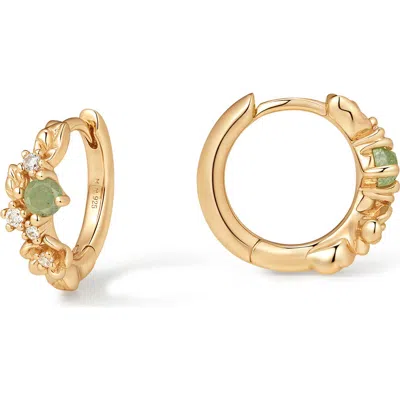 Made By Mary Lumi Flora Hoop Earrings In Purple