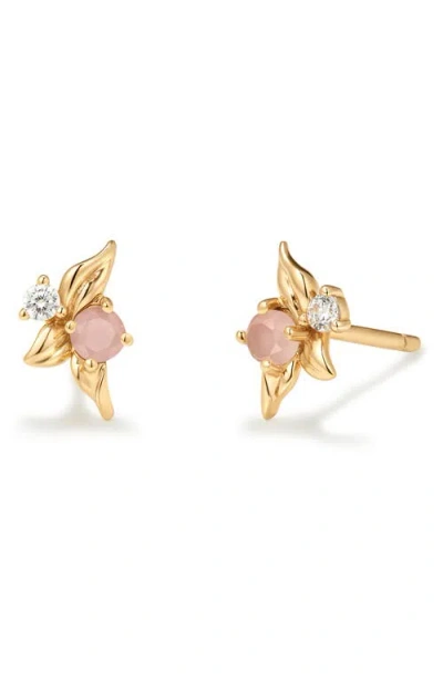 Made By Mary Lumi Flora Stud Earrings In Gold