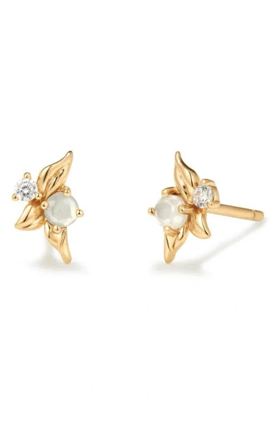 Made By Mary Lumi Flora Stud Earrings In Gold