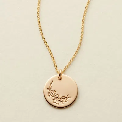 Made By Mary March Birth Flower Necklace In Gold