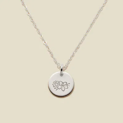Made By Mary March Birth Flower Necklace In Silver