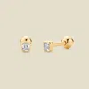 Made By Mary Cubic Zirconia Birthstone Stud Earrings In Gold