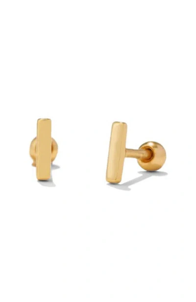 Made By Mary Mini Bar Stud Earrings In Gold