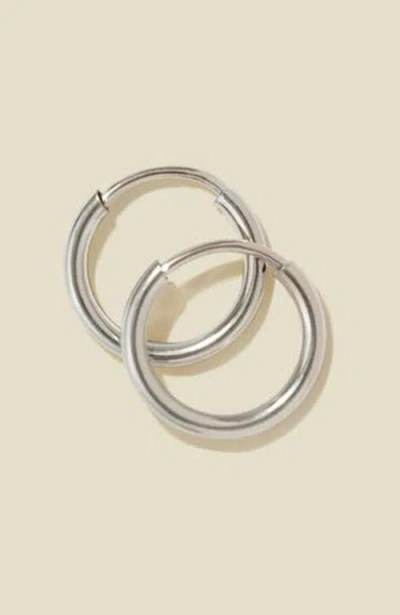 Made By Mary Mini Live In Hoop Earrings In Silver