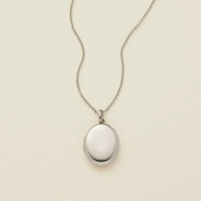 Made By Mary Mini Oval Locket Necklace In Gold