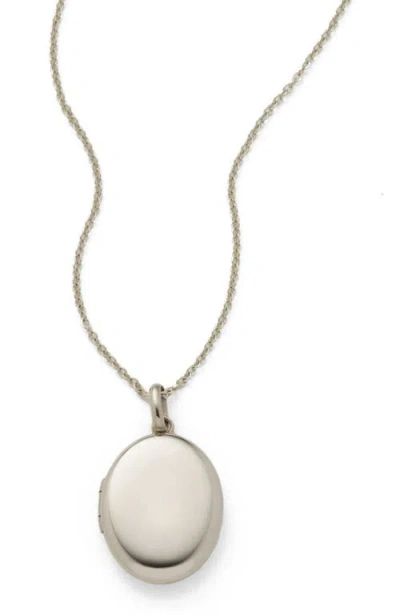 Made By Mary Mini Oval Locket Necklace In Silver