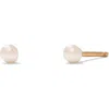 Made By Mary Mini Pearl Stud Earrings In Gold
