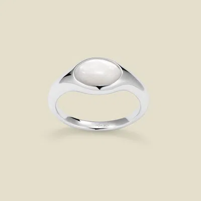 Made By Mary Mother Of Pearl Signet Ring In Metallic