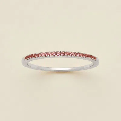 Made By Mary October Birthstone Stacking Ring In Pink