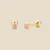 Made By Mary Cubic Zirconia Birthstone Stud Earrings In Gold