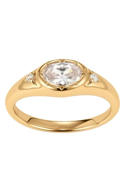 Made By Mary Oval Birthstone Signet Ring In Gold