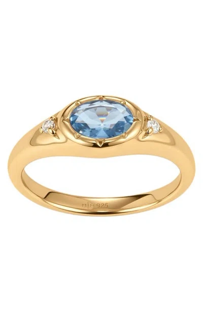 Made By Mary Oval Birthstone Signet Ring In Gold