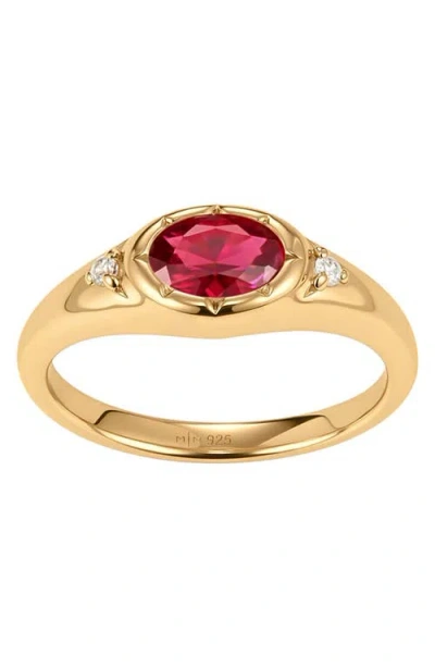 Made By Mary Oval Birthstone Signet Ring In Gold
