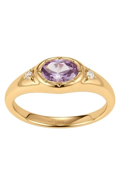 Made By Mary Oval Birthstone Signet Ring In Gold