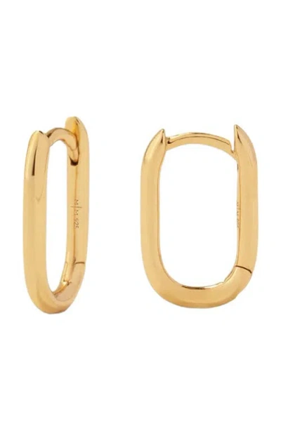 Made By Mary Paper Clip Hoop Earrings In Gold