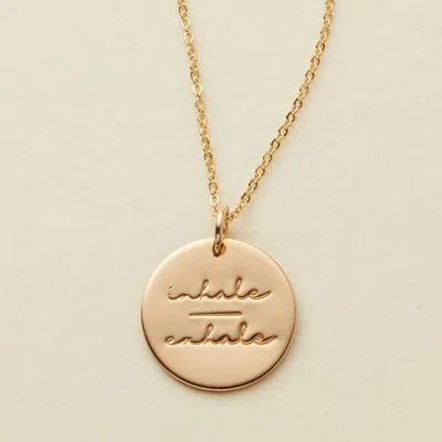Made By Mary Pause Collection Disc Necklace In Gold