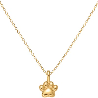 Made By Mary Paw Print Charm Necklace In Gold Vermeil