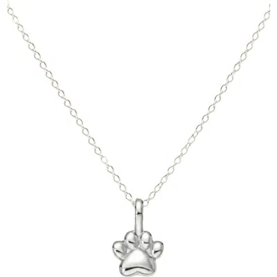 Made By Mary Paw Print Charm Necklace In Silver