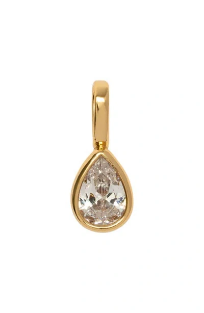 Made By Mary Pear Cubic Zirconia Charm Pendant In Gold